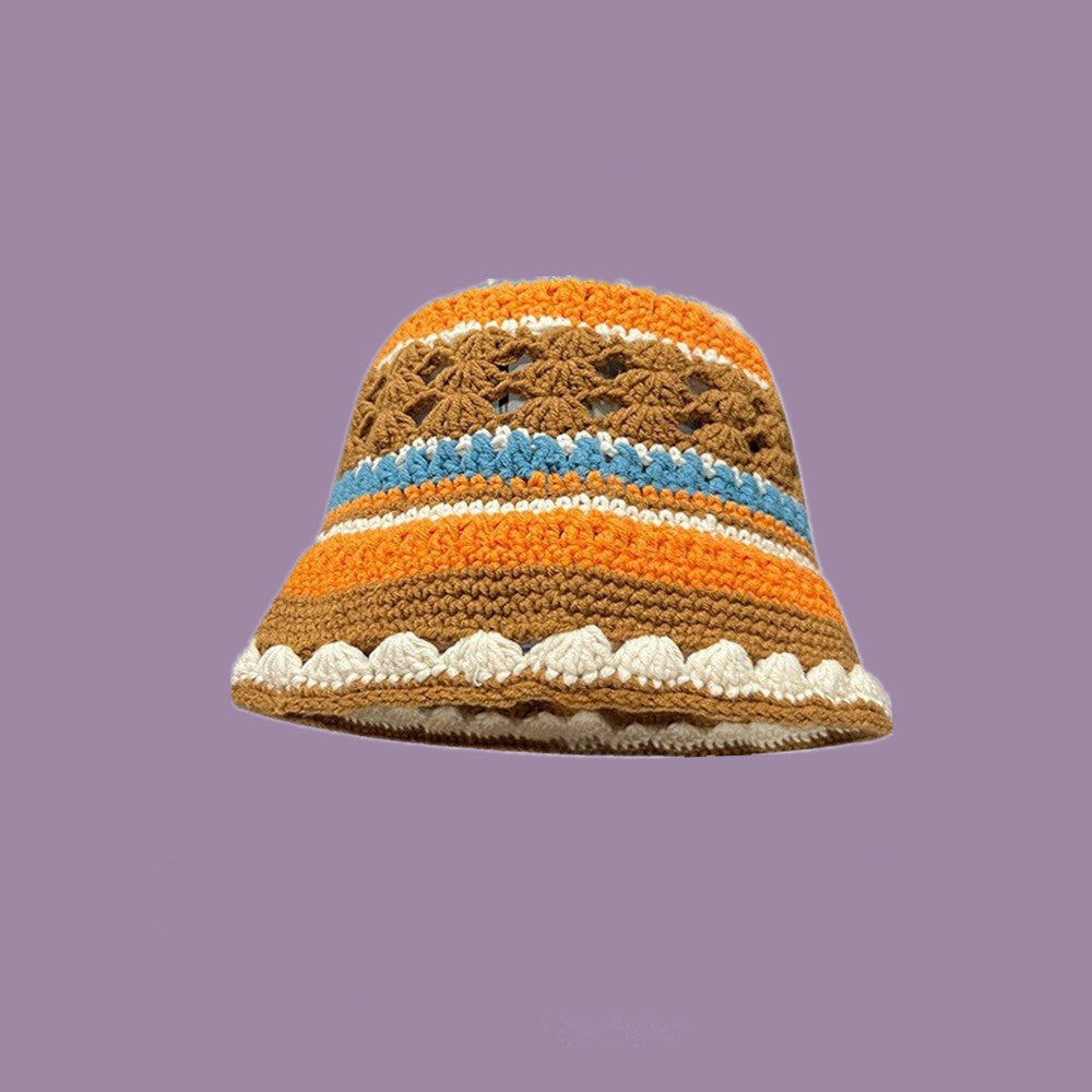 Wholesale Autumn and Winter Small Fresh Autumn and Winter Hollow Flowers Knitted Fisherman Hat